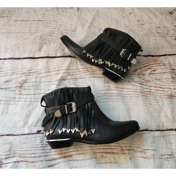 Schutz Ankle Fringe Western Booties Size 7 - Picture 1 of 6